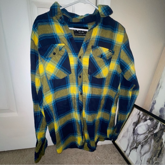 Blue & Yellow Flannel Size M - Picture 4 of 10